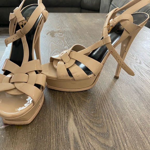 YSL NUDE patent leather tribute platform sandals size 41 - Picture 3 of 4